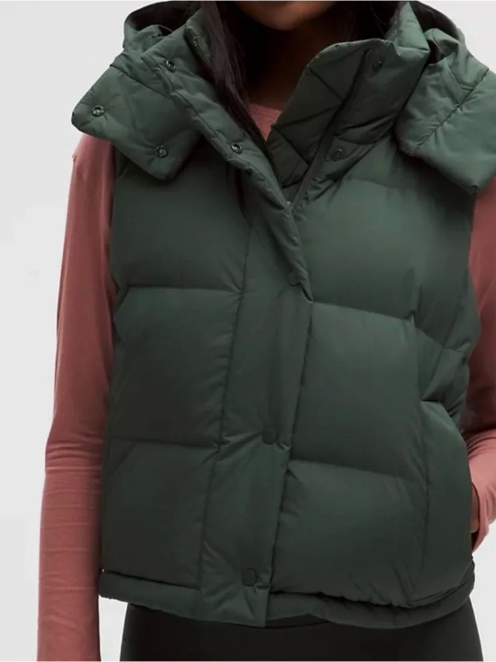 Lululemon Wunder Puff 600-Down-Fill Cropped Vest Size 8 in Green